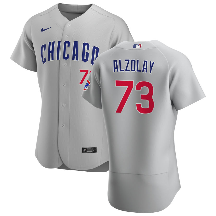 Chicago Cubs #73 Adbert Alzolay Men Nike Gray Road 2020 Authentic Team Jersey->chicago cubs->MLB Jersey